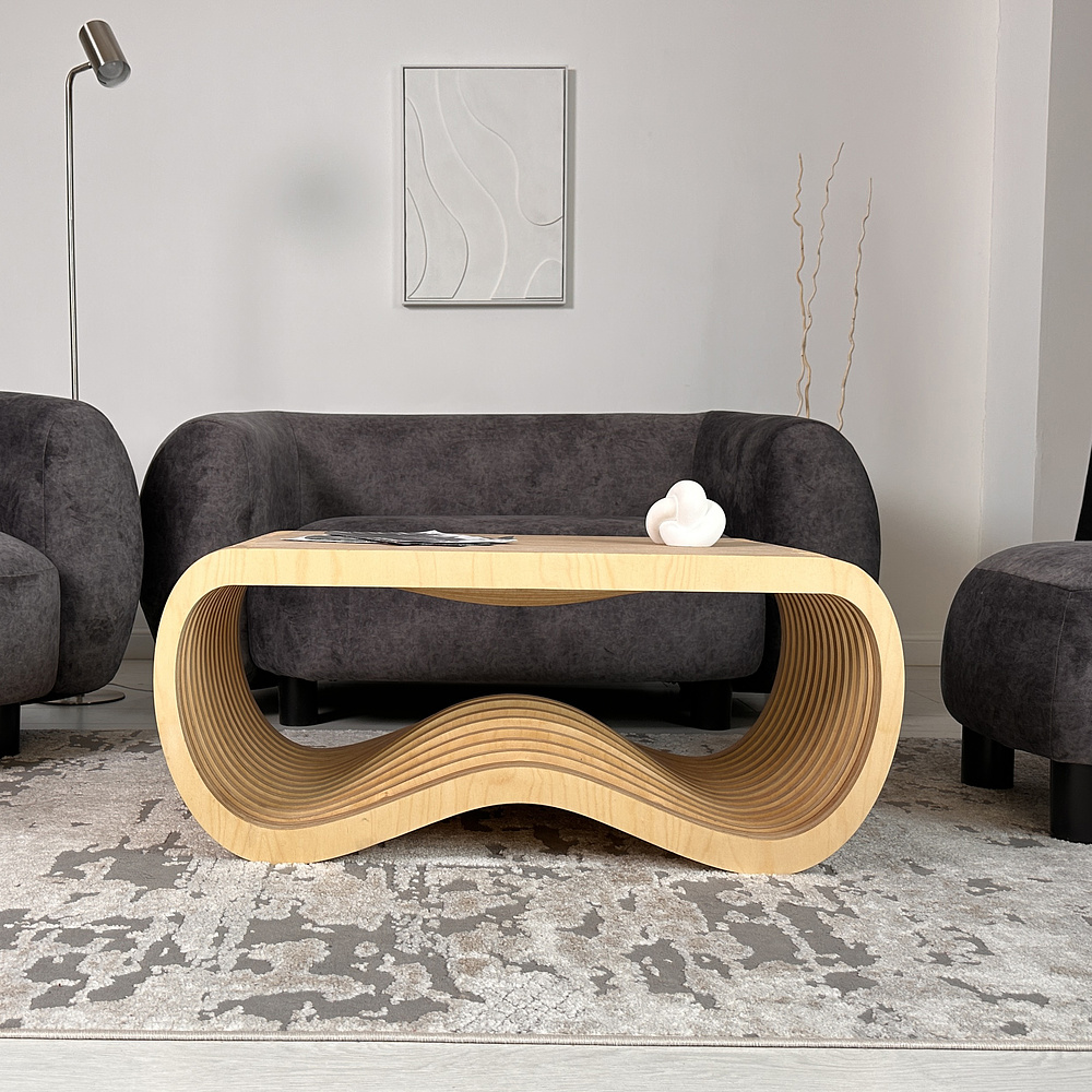 Журнальный столик Karlinwood EIGHT 1040x525x450 мм, фанера натуральная  - 2