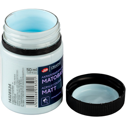 Краска акриловая матовая "Декола", 534 светло-голубая, 50 мл., банка - 5