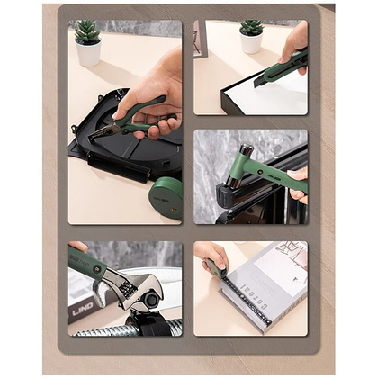 Набор ручного инструмента Deli HS, 8 предметов, Soft Touch, зеленый - 9
