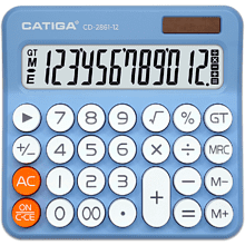 Калькулятор настольный CD-2861-12 Catiga, 12-разрядный, пластик, голубой