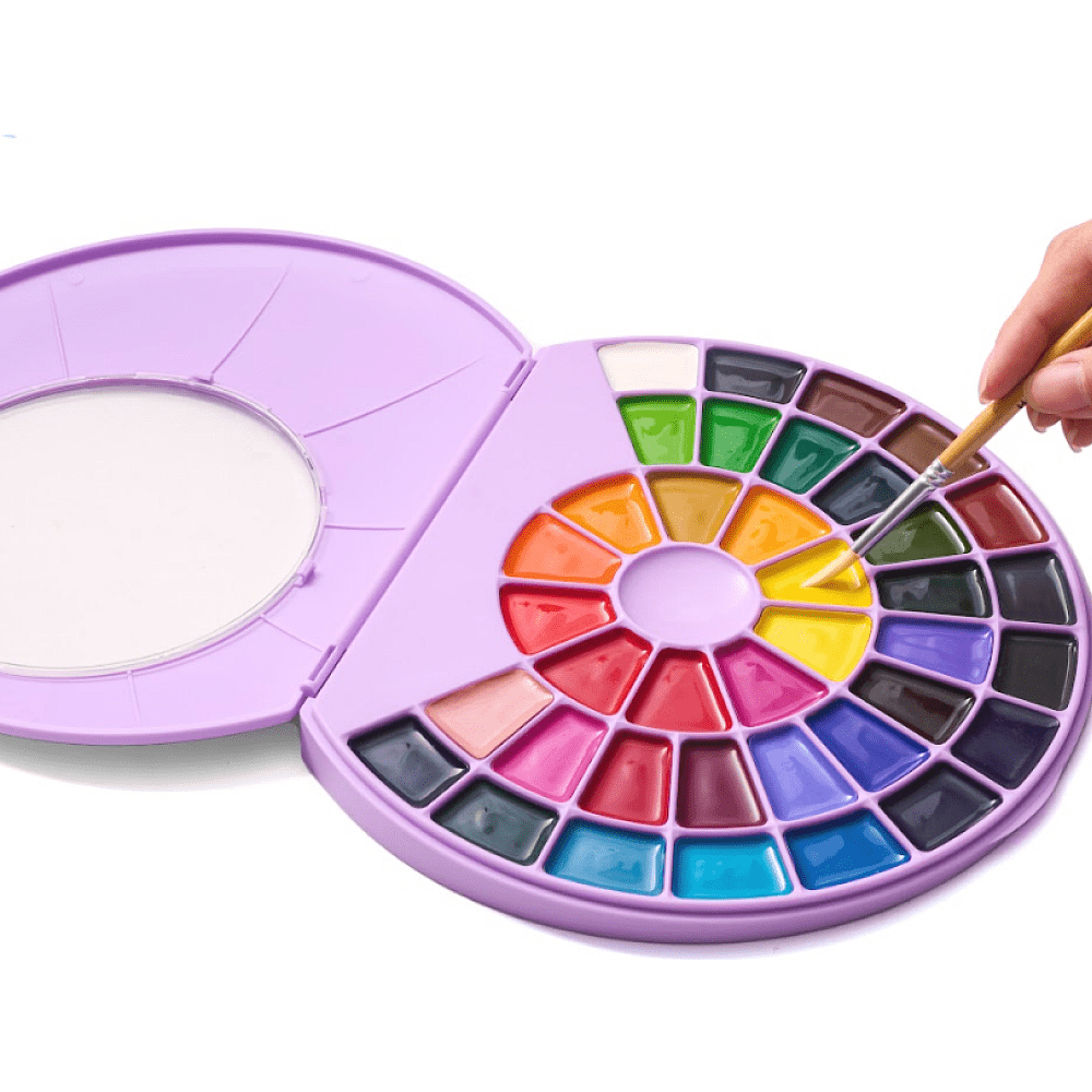 Краски акварельные "Himi", набор, 38 цветов, фиолетовый футляр - 2