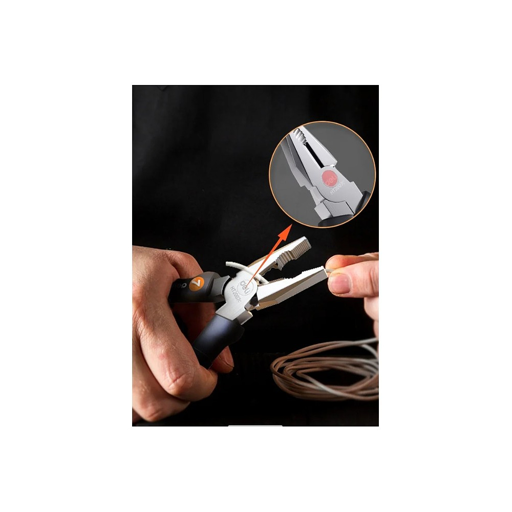 Длинногубцы Deli HS HT2007C, 180 мм, Soft Touch, оранжевый - 6