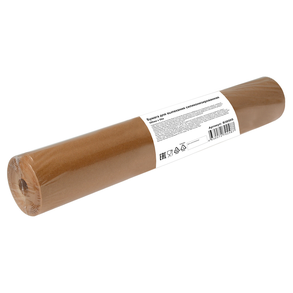 Бумага для выпечки 38смх50м, 35г/м2, силиконизированная