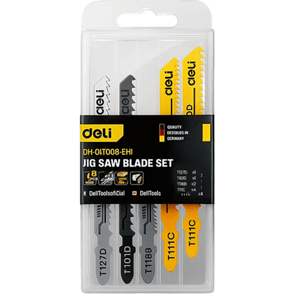 Набор пилок Deli YS EDH-QJT008-EH1, для лобзика, универсальный, 8 шт