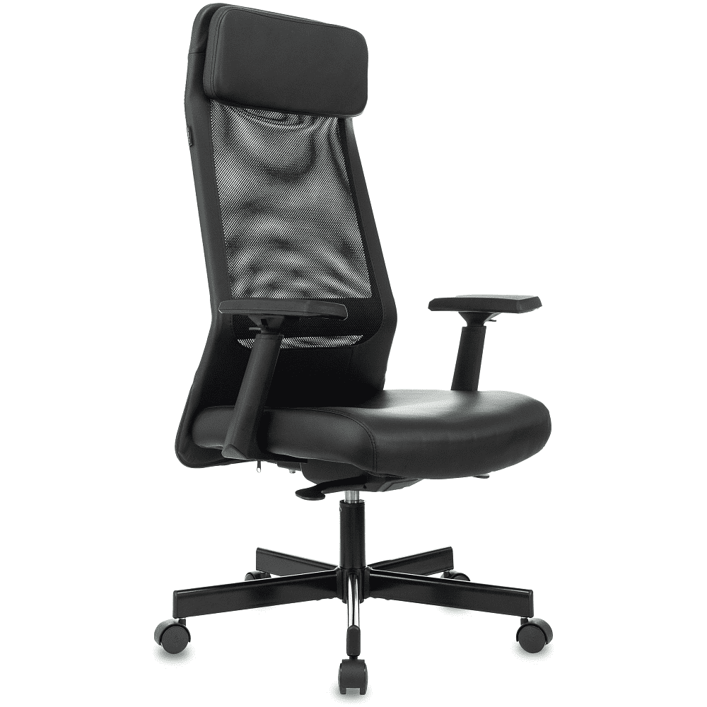 Кресло для руководителя Бюрократ T-995, экокожа/сетка, металл, черный