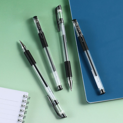 Ручка гелевая "Go Glide", 0.5 мм, прозрачный, стерж. черный - 7