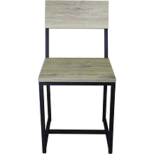 Стул ALLERD RION, металл, ЛДСП, черный муар, Дуб Нокс