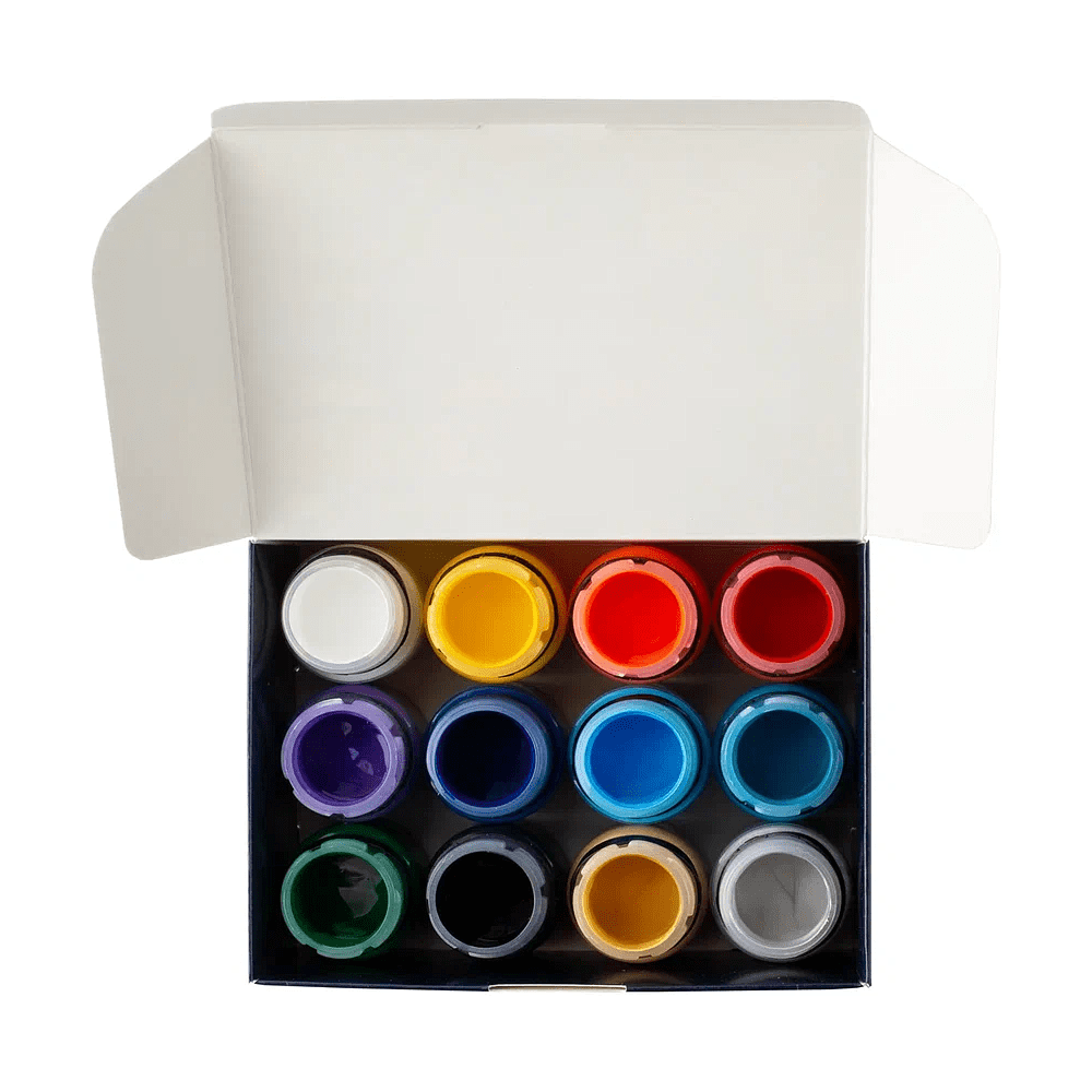 Краска акриловая по ткани "Декола", набор 12 цветов, 20 мл, банки - 4