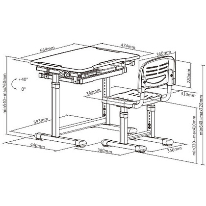 Комплект Ergosmart ученический Smart B207EDU: комплект мебели (парта и стул) B207EDU - 8