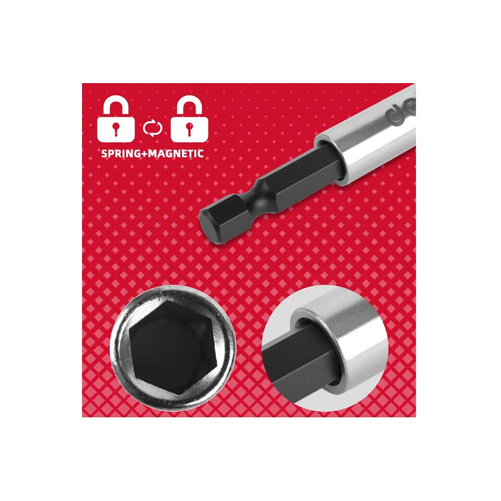 Держатель бит (насадок) Deli YS EDL106002, магнитный, 60мм, 1/4" - 7