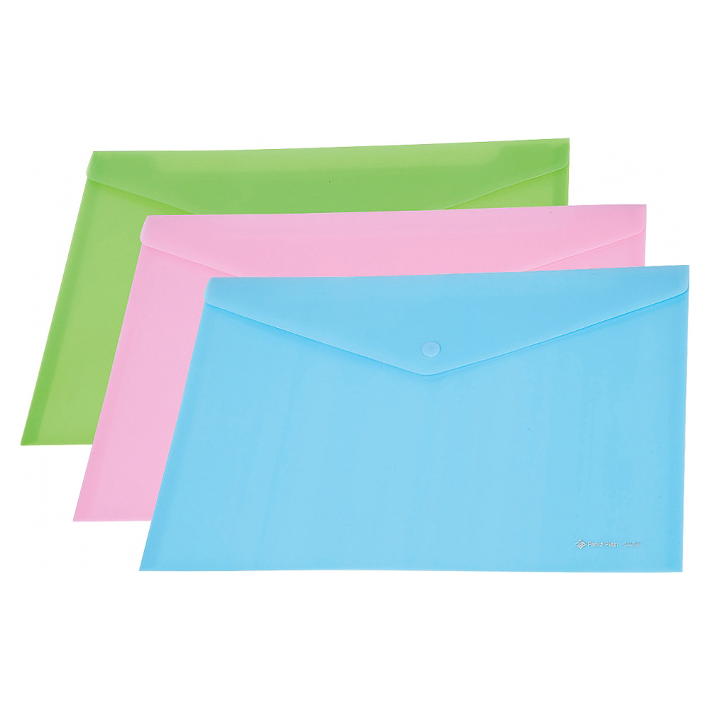 Папка-конверт на кнопке Panta Plast "C4535", А4, пастельный зеленый