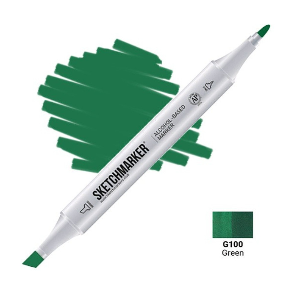 Маркер художественный "Sketchmarker", двухсторонний, G100 зеленый