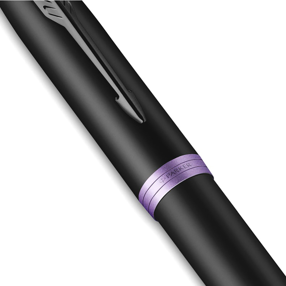 Ручка перьевая Parker "IM Vibrant Rings F315", M, черный, фиолетовый, патрон синий - 6