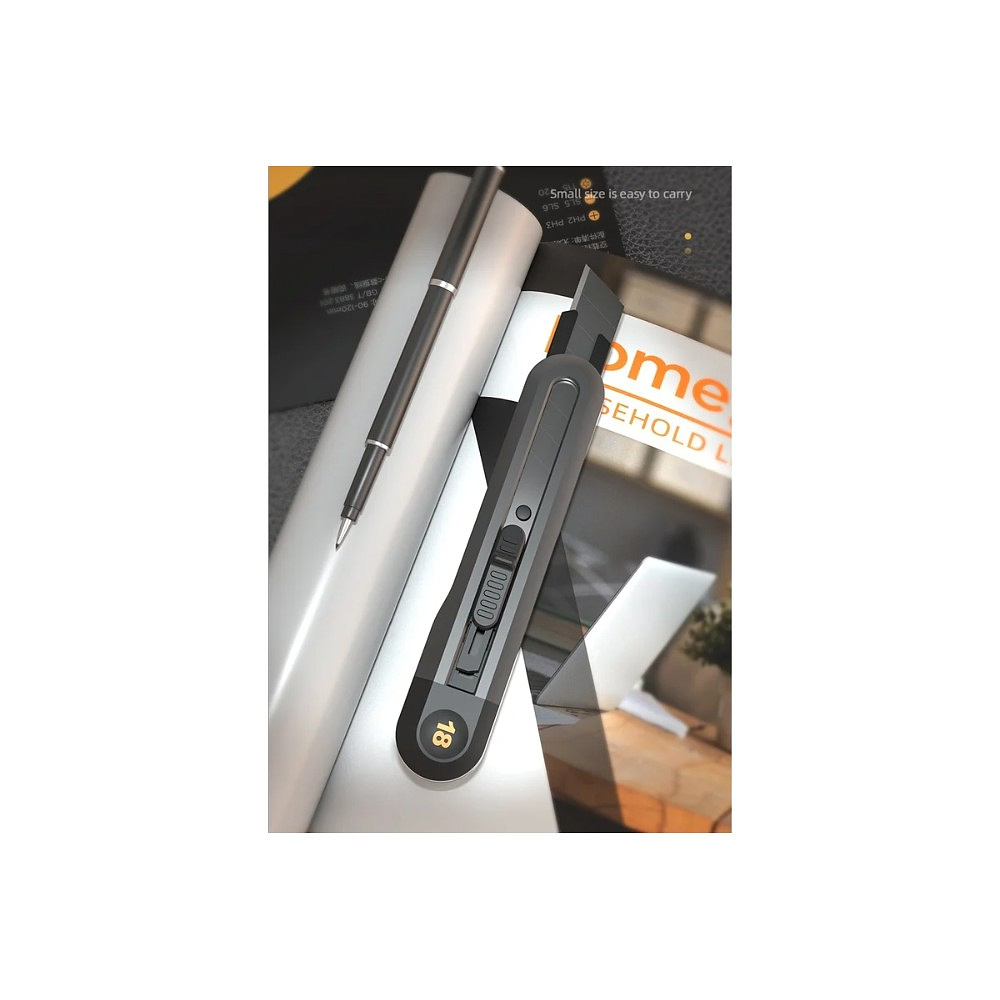 Набор ножей строительных Deli HS EHT4003, 3 шт (ножи 9мм/18мм/трапеция), Soft Touch, черный - 4