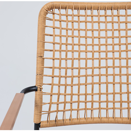 Кресло садовое AksHome BERGAMO, PE искусственный ротанг, черный, коричневый - 12