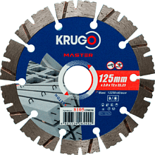 Круг алмазный по бетону Krugo Master, 125х22.23 мм, сегментный