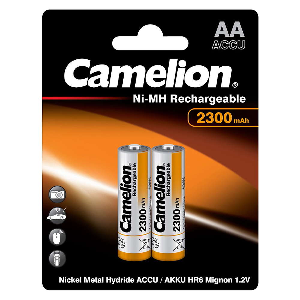 Аккумуляторы "Camelion NH-AA2300BP2", AA, Ni-Mh, 2 шт.