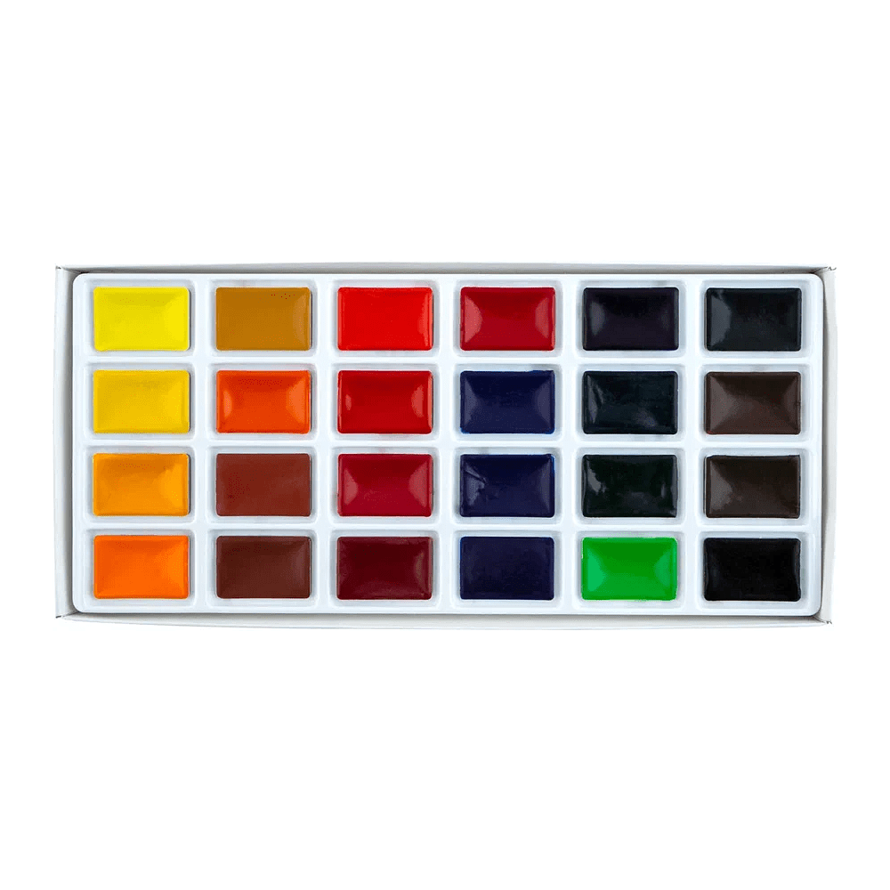 Краски акварельные "Ладога", набор 24 цветов, кюветы - 6