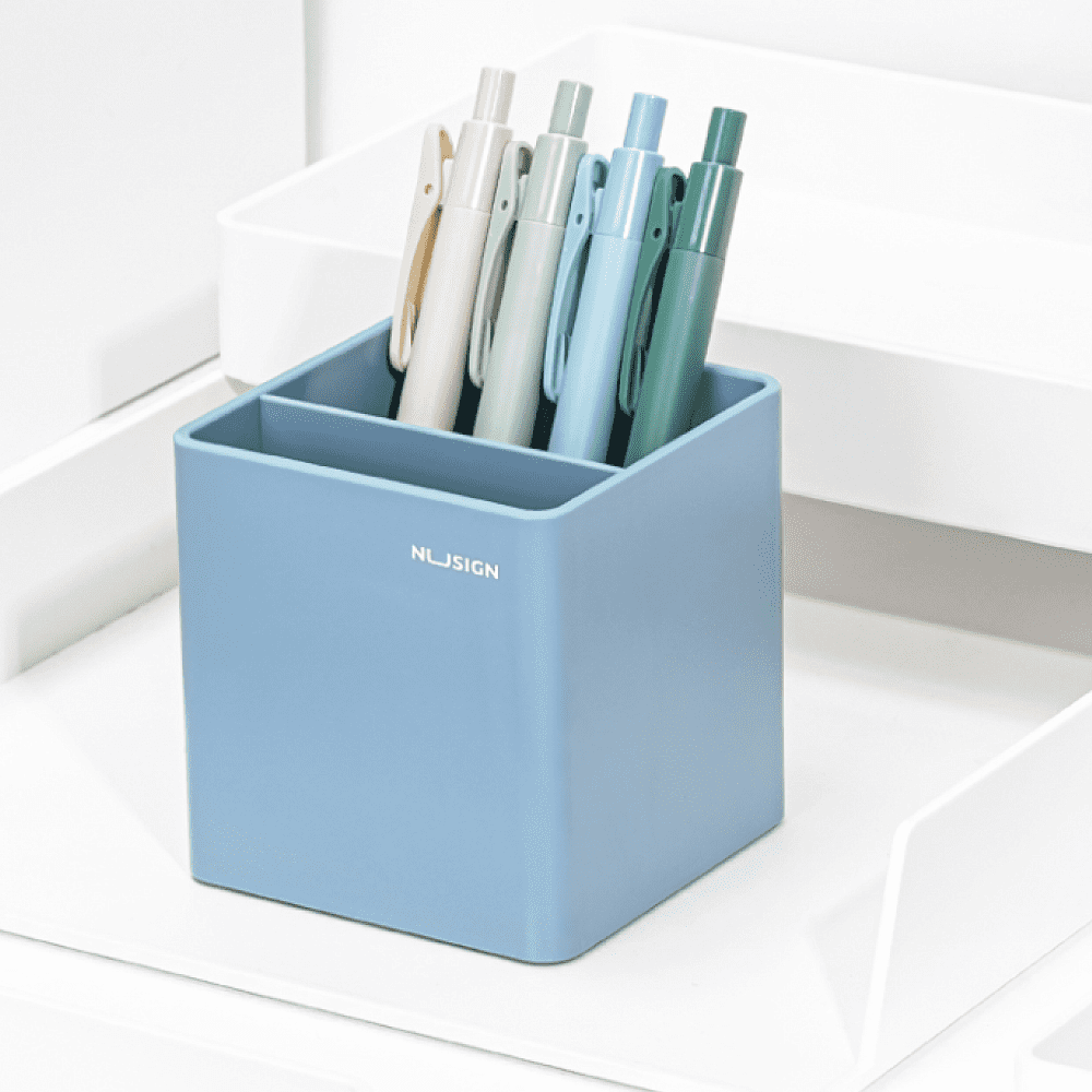 Подставка для ручек "Nusign", пластик, 2 деления, лазурный - 3