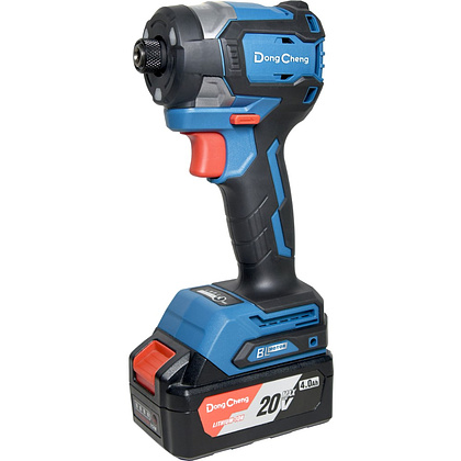 Аккумуляторный шуруповерт DongCheng DCPL208 (TYPE EM), 20 В, 208 Нм, 2 АКБ, 4 Ач, З/У 2 А