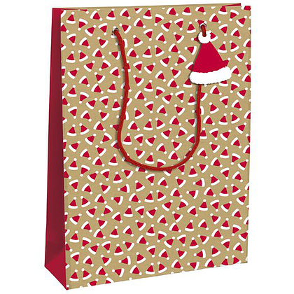 Пакет бумажный подарочный "Gingerbread", 26.5x14x33 см, разноцветный