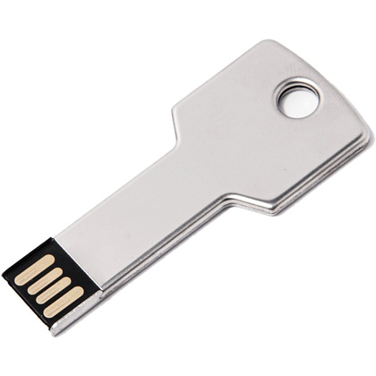 USB Flash накопитель 2.0 "Key", 8 Gb, металл, серебристый