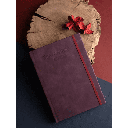 Скетчбук для графики "GrafArt white", 50 листов, А5, 160 г/м2, бордовый - 3