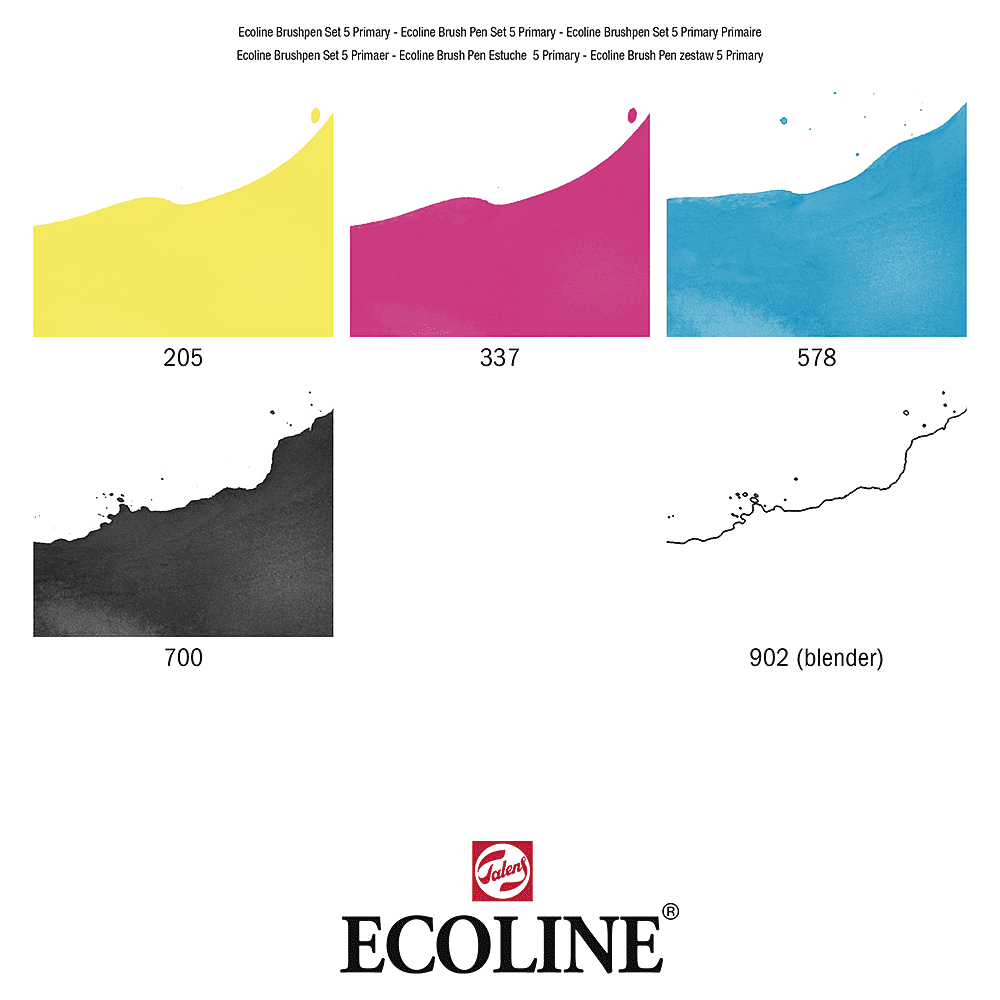 Набор акварельных маркеров "Ecoline", 5 шт., базовые - 2