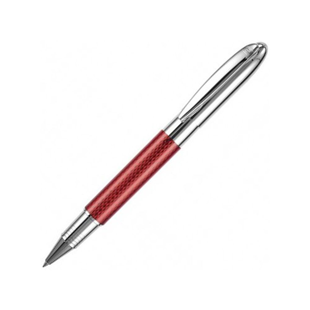 Ручка-роллер "Senator Solaris", 0.5 мм, красный, серебристый, стерж. синий