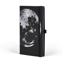 Блокнот "Cosmic moon", А5, 96 листов, линейка, на резинке, черный