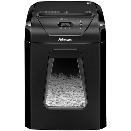 Уничтожитель Fellowes PowerShred 12C, DIN P-4, 4х40мм, 12 листов, 18 литров, Safety Lock