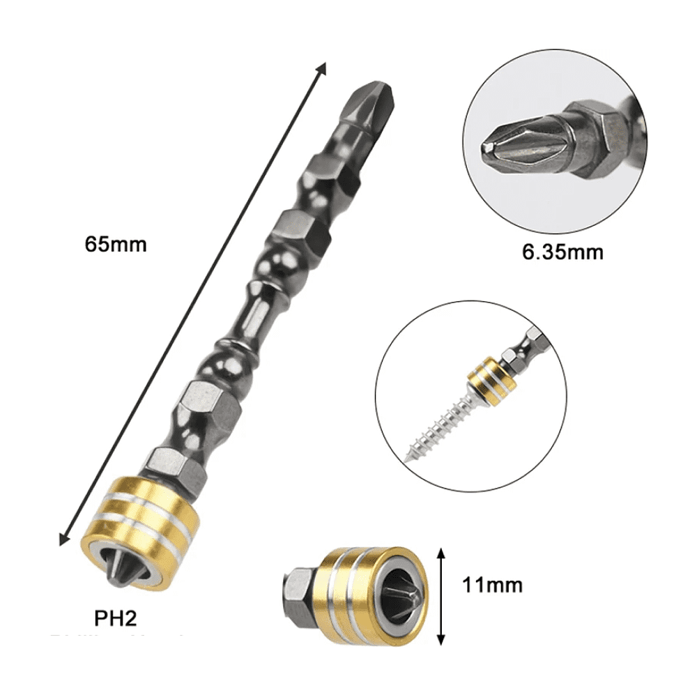 Бита Deli YS EDL255065, с ограничителем, 10 шт., PH2 x 65 мм, для ГКЛ - 5
