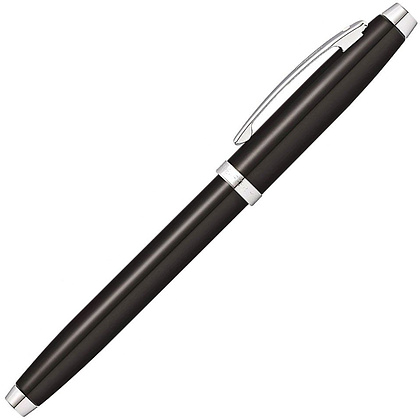 Ручка перьевая "Sheaffer 100 Brushed Chrome", M, черный, серебристый, патрон черный, синий - 2