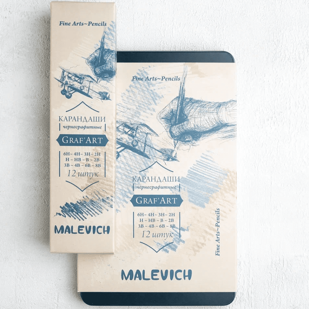 Карандаш чернографитный "Малевичъ", 12 шт, набор - 4