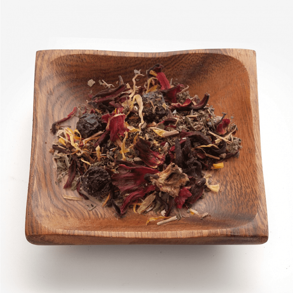 Чай "Сугревъ по-вологодски", фруктово-травяной, с малиной и смородиной, 40 г + карамель леденцовая со вкусом малины, 50 г - 7