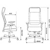 Кресло для руководителя Бюрократ T-995, ткань, сетка, серый, металл черный - 12