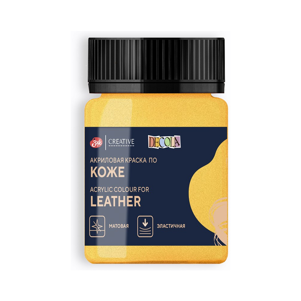 Краска акриловая для кожи "Декола", 965 золото, 50 мл., банка