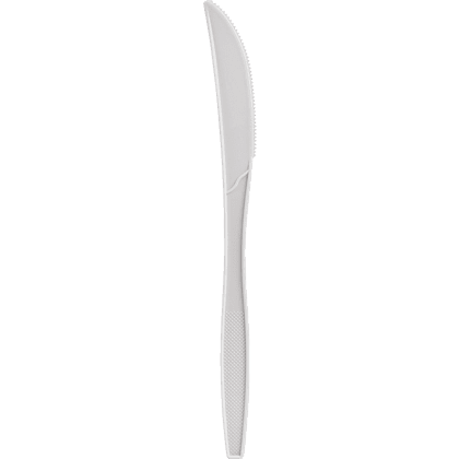 Нож из кукурузного крахмала одноразовый, 16 см, 50 шт/упак, белый