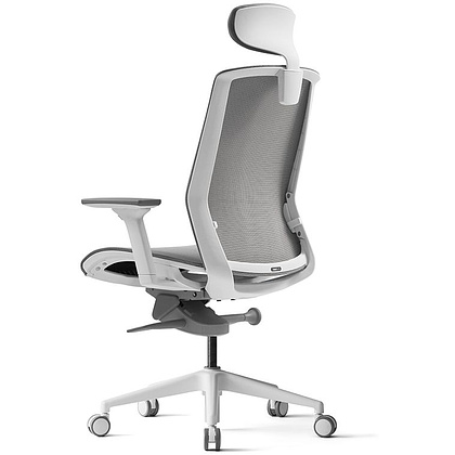 Кресло для руководителя BESTUHL "J15", сетка, пластик, серый - 4