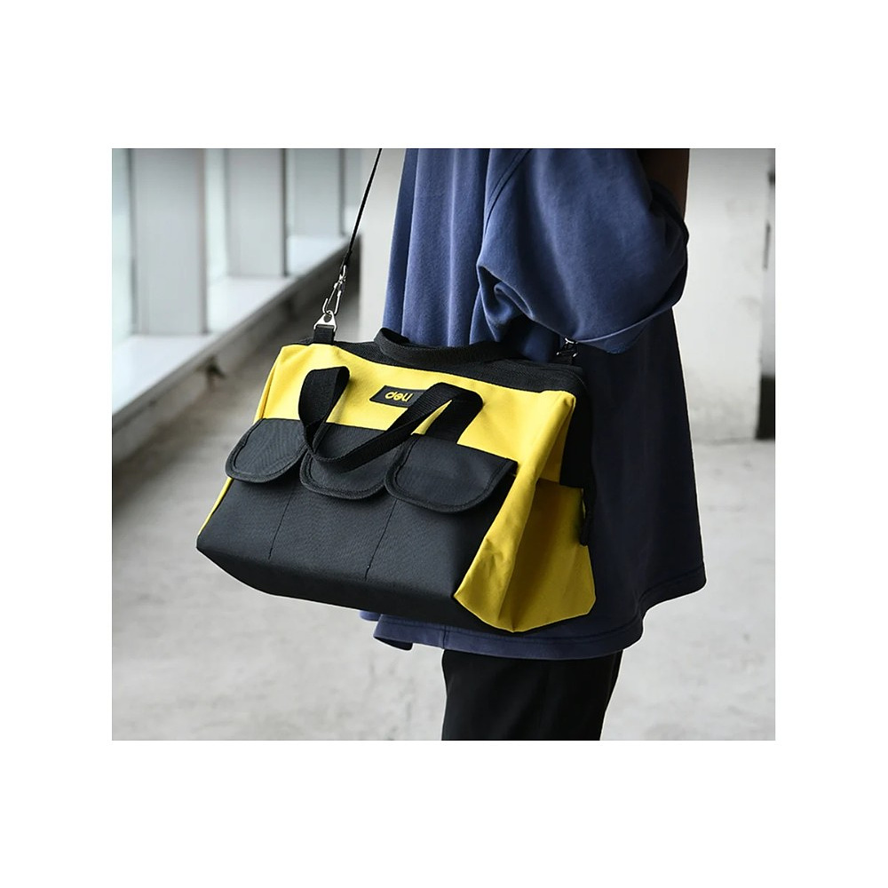 Сумка для инструментов Deli YS EDL430016, 360х180х250 мм, ткань Oxford, черный, желтый - 6
