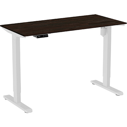 Стол с электроприводом WellDesk Light 1300x675х18 белый/дуб термо черно-коричневый (9116310+9178193)