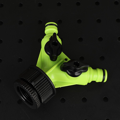 Распределитель поливочный двухканальный Deli GS EDL8797, 3/4", черный, зеленый - 6