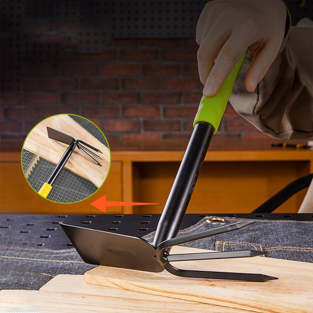 Тяпка садовая Deli GS EDL580814, 300 мм, трехзубая, двухсторонняя, зеленый - 4