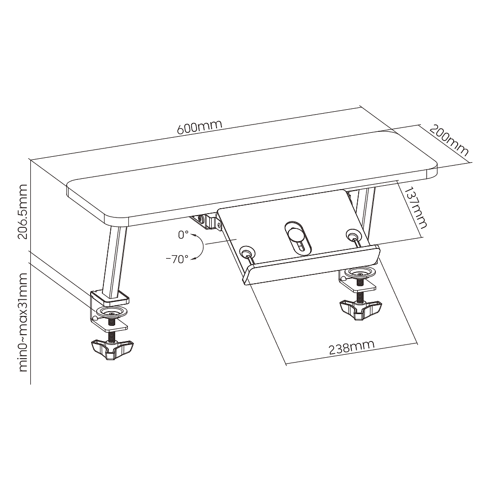 Полка Ergosmart E611 WHITE, 600х214х295 мм, белый - 8