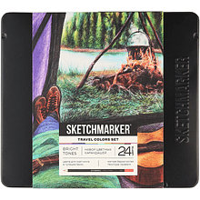 Карандаши цветные "Sketchmarker Путешествия", набор 24 цвета, жестяной пенал.