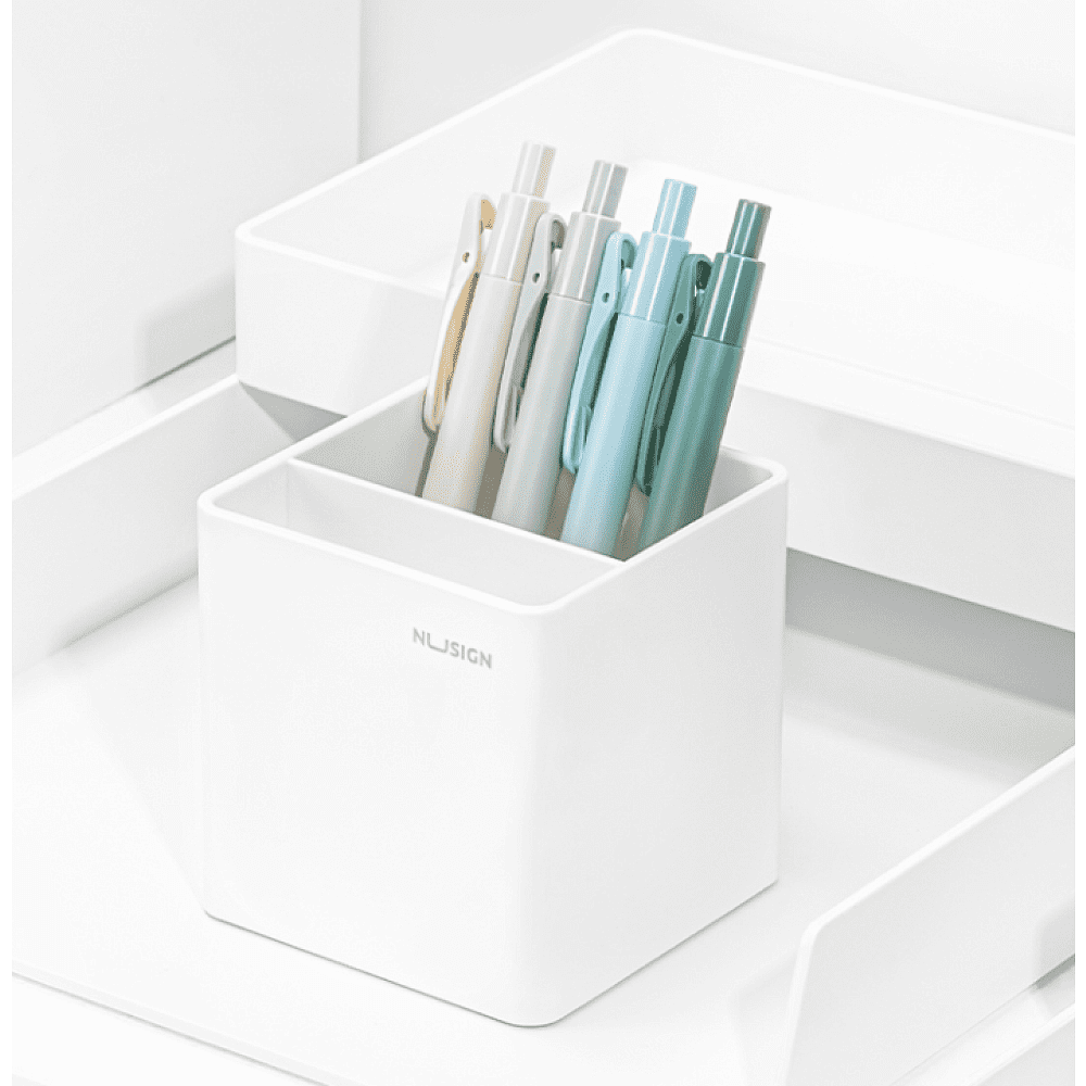 Подставка для ручек "Nusign", пластик, 2 деления, белый - 2