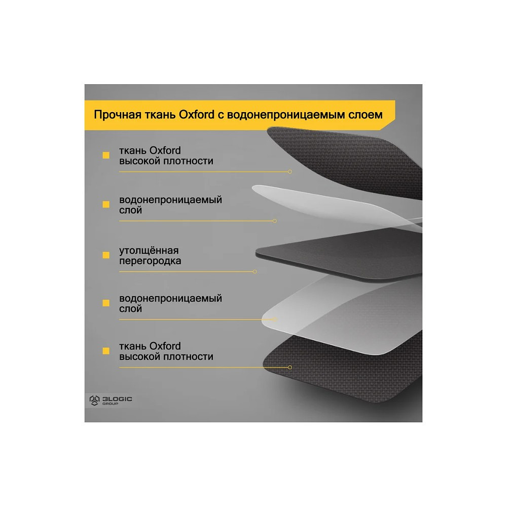 Сумка для инструментов Deli YS EDL-P2, 340х260х300 мм, ткань Oxford, черный, желтый - 8