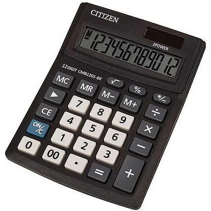 Калькулятор настольный Citizen "CMB-1201-BK", 12-разрядный, черный