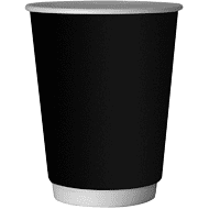 Стакан картонный, 300 мл, 20 шт, 2 слоя, черный