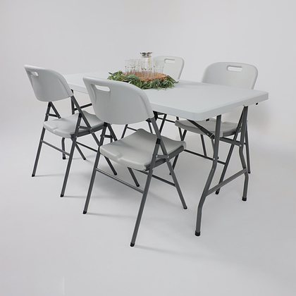 Стол складной 1520х760х740 мм, пластик, белый - 12